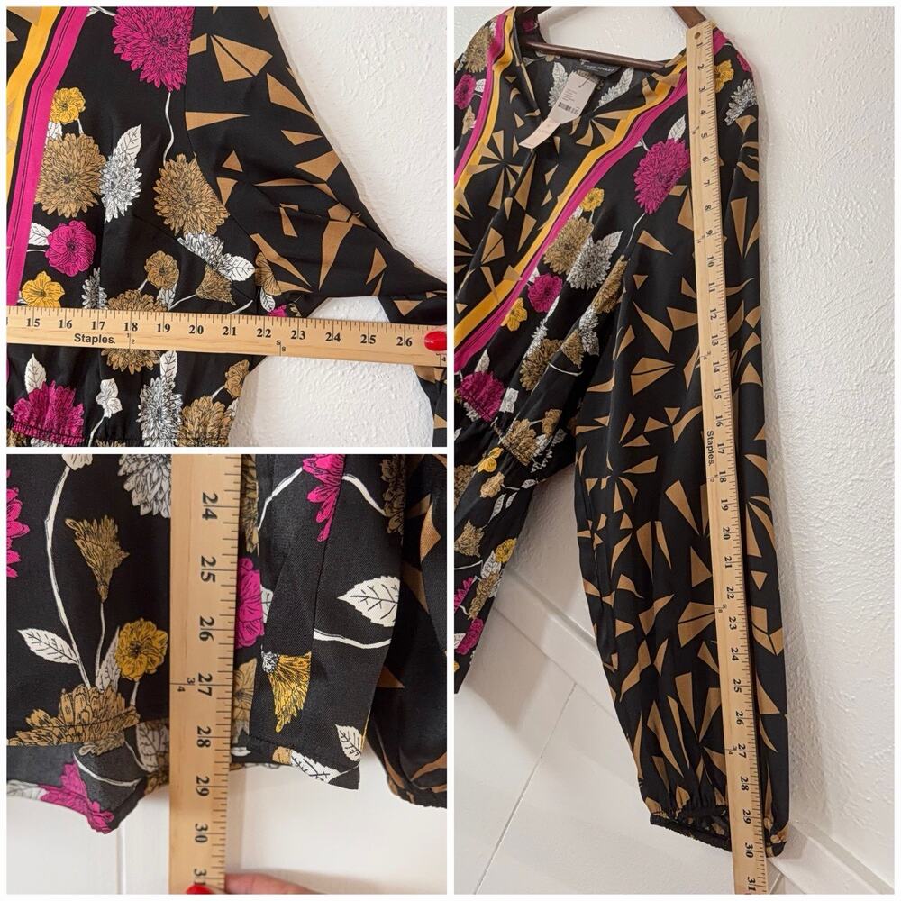 Lane Bryant Floral Geometric Peplum 22 Blouse Top Women’s NWT Boho - Picture 9 of 9